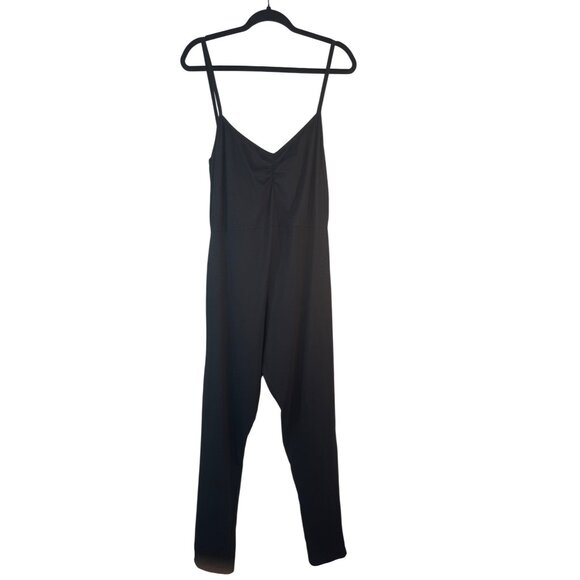 2/$30 NWT PLT Plus Size 18 Black Cotton Ruched Bust Jumpsuit - Picture 1 of 16